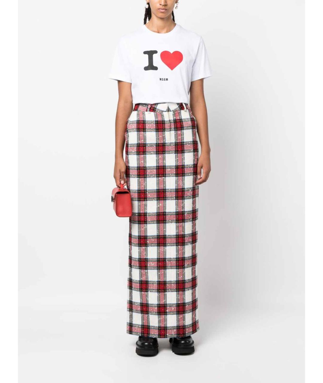 MSGM Белая хлопковая футболка, фото 4