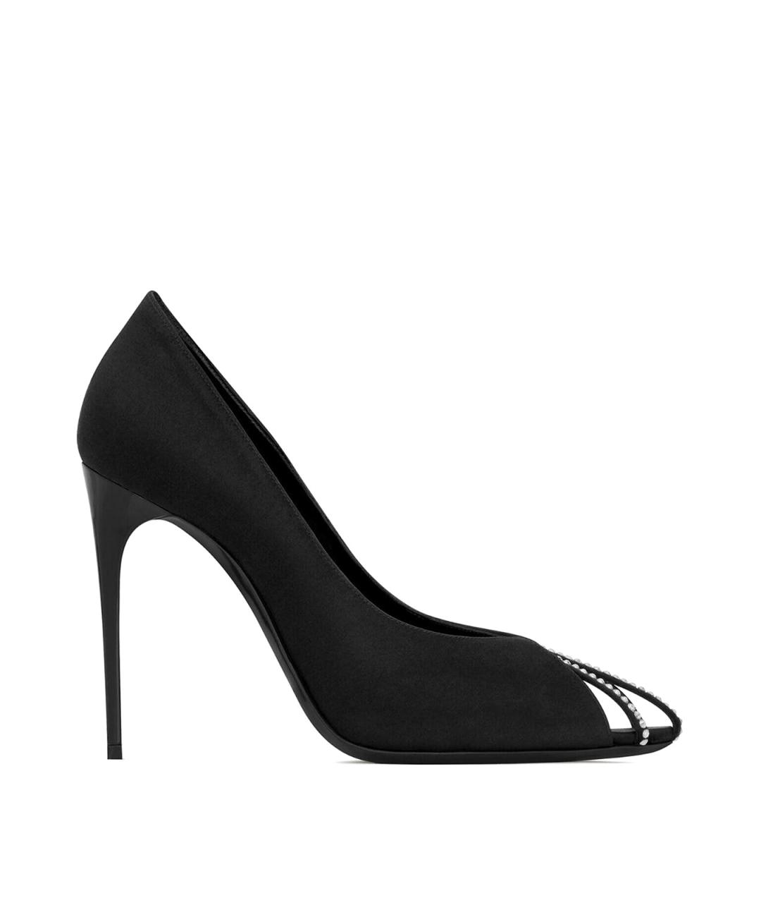 SAINT LAURENT Черные текстильные туфли, фото 1