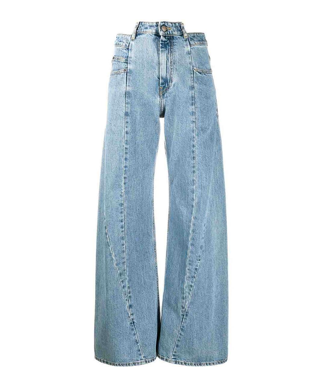 MAISON MARGIELA Голубые хлопковые прямые джинсы, фото 1
