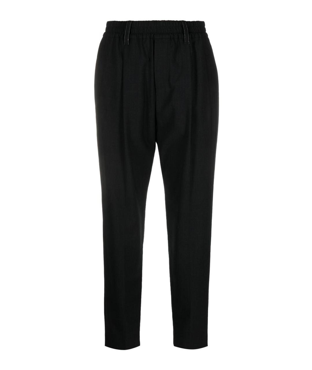 BRUNELLO CUCINELLI Черные шерстяные брюки узкие, фото 1