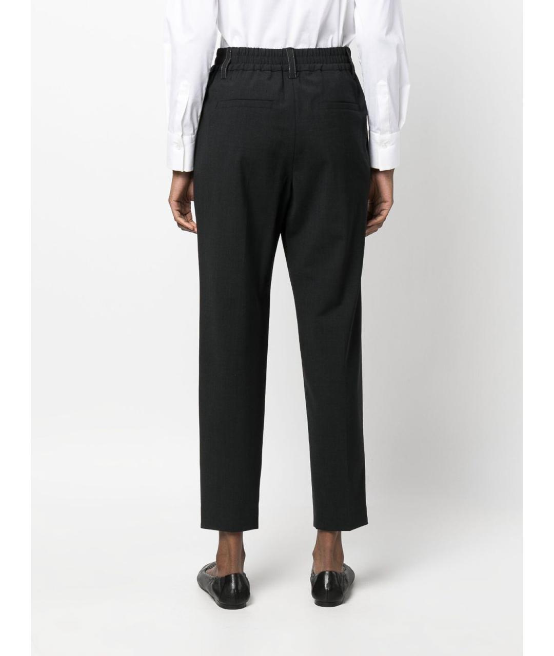 BRUNELLO CUCINELLI Черные шерстяные брюки узкие, фото 5