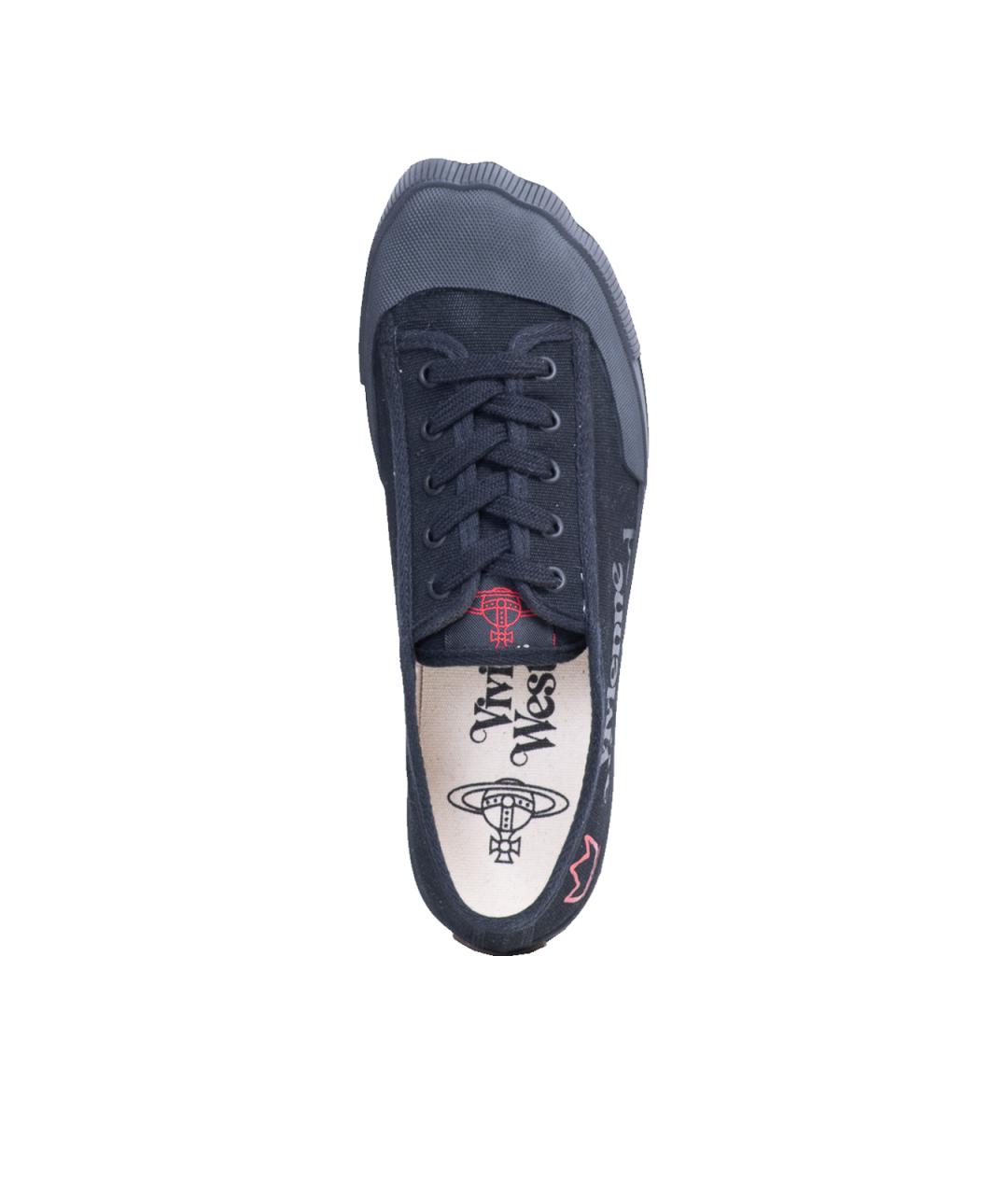 VIVIENNE WESTWOOD Черные текстильные низкие кроссовки / кеды, фото 4