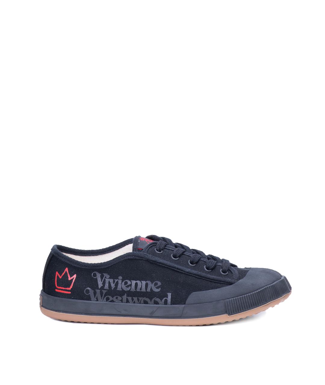 VIVIENNE WESTWOOD Черные текстильные низкие кроссовки / кеды, фото 1