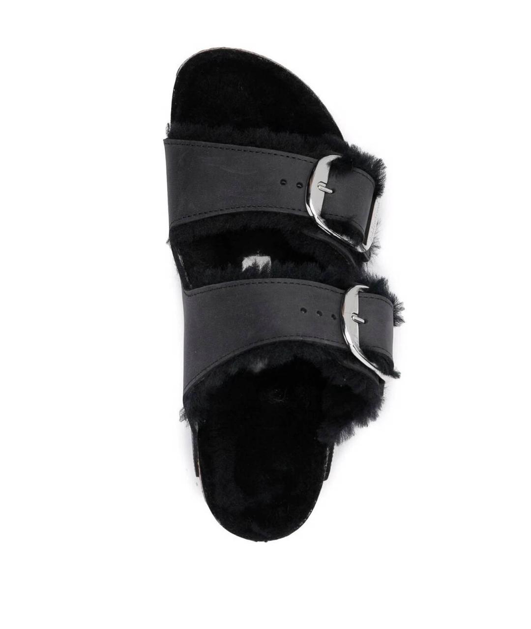 BIRKENSTOCK Черные кожаные шлепанцы, фото 4