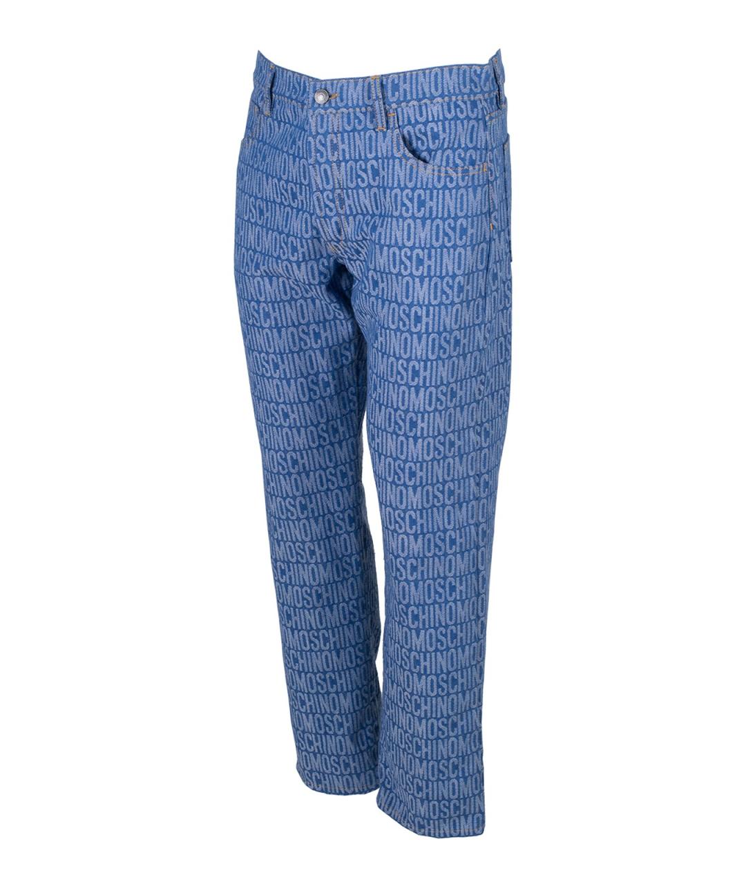 MOSCHINO Голубые хлопковые прямые джинсы, фото 2