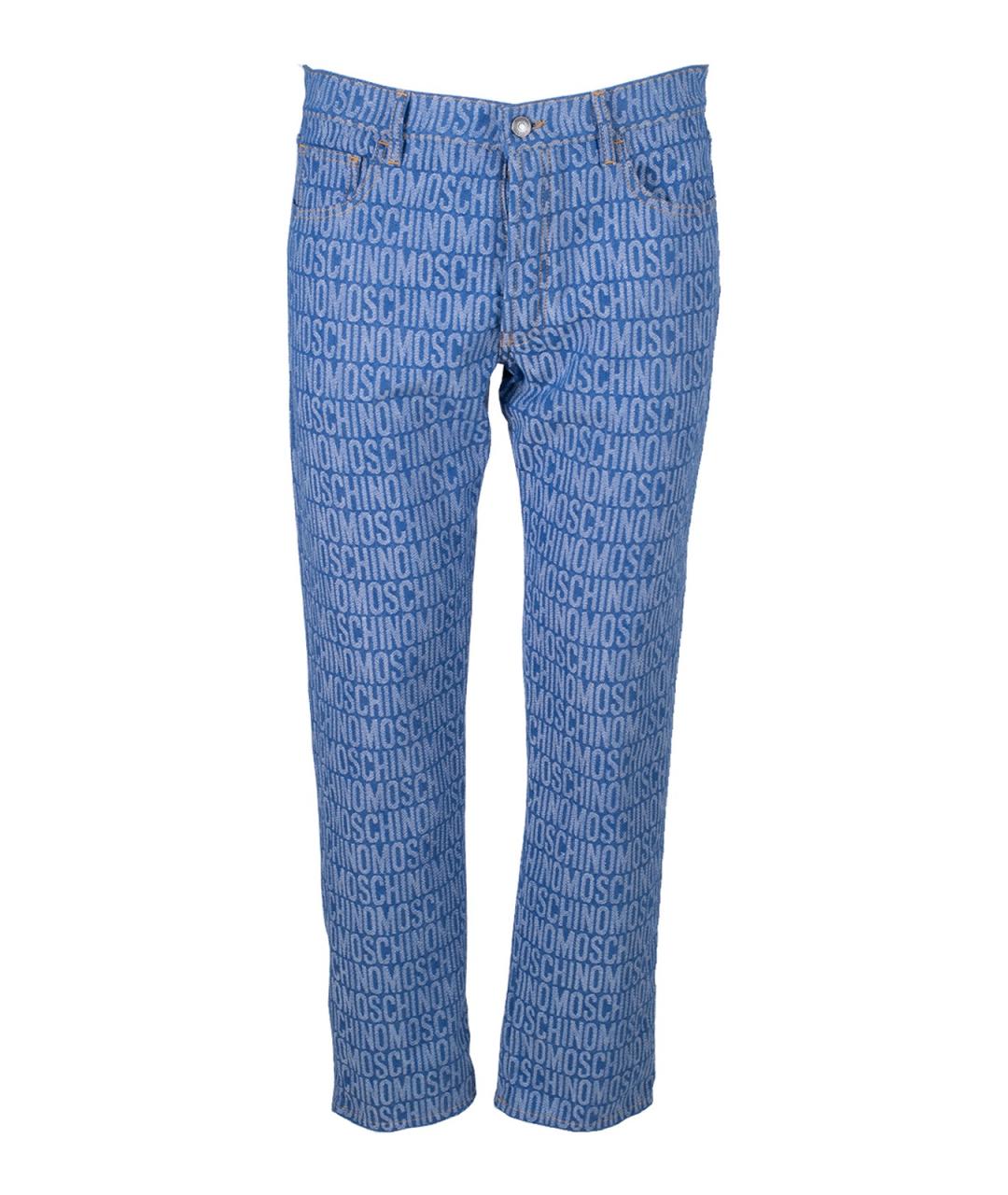 MOSCHINO Голубые хлопковые прямые джинсы, фото 1