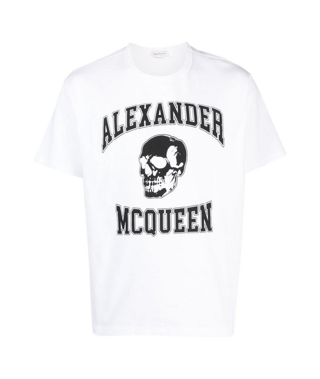 ALEXANDER MCQUEEN Белая хлопковая футболка, фото 1
