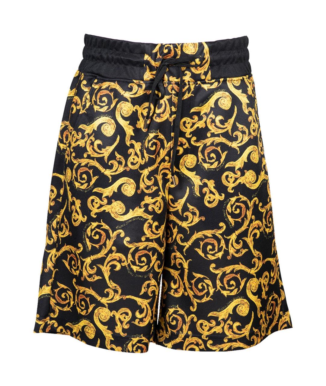 VERSACE JEANS COUTURE Черные полиэстеровые шорты, фото 1