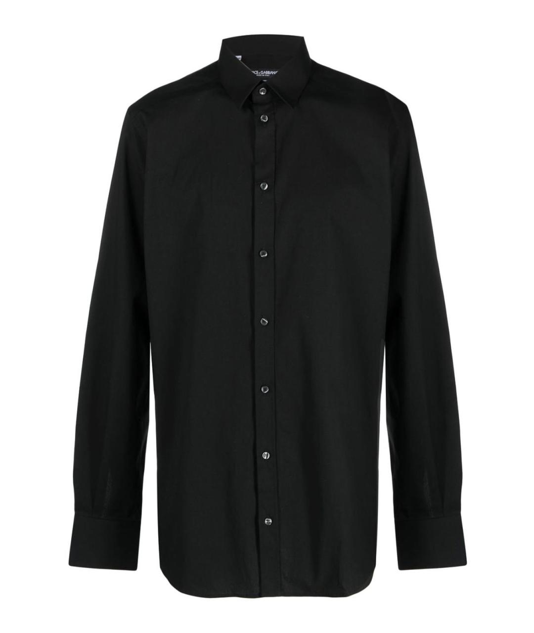 DOLCE&GABBANA Черная хлопковая классическая рубашка, фото 1