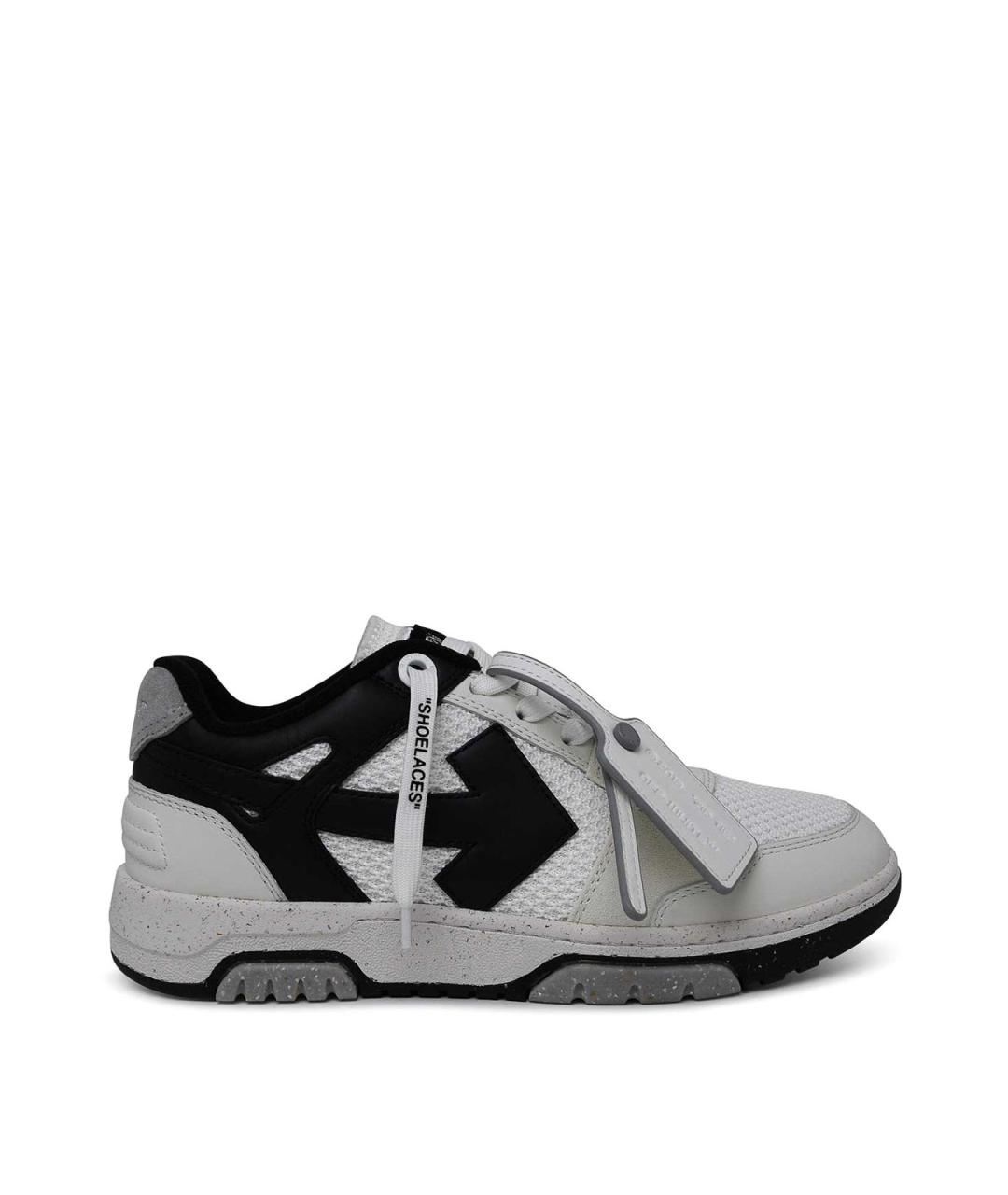 OFF-WHITE Серые кожаные низкие кроссовки / кеды, фото 1