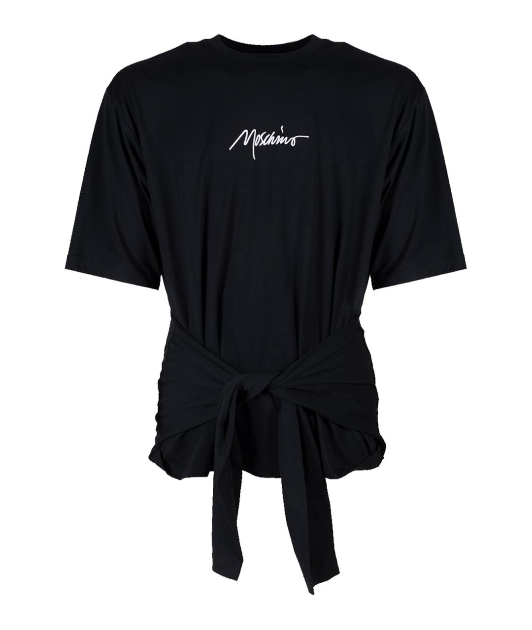 MOSCHINO Черная хлопковая футболка, фото 1