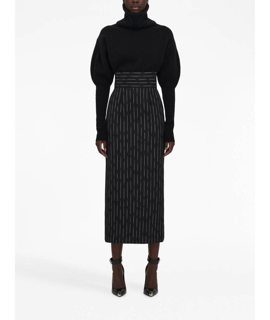 ALEXANDER MCQUEEN Мульти шерстяная юбка миди, фото 2