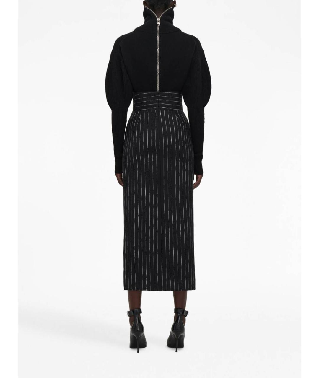 ALEXANDER MCQUEEN Мульти шерстяная юбка миди, фото 3
