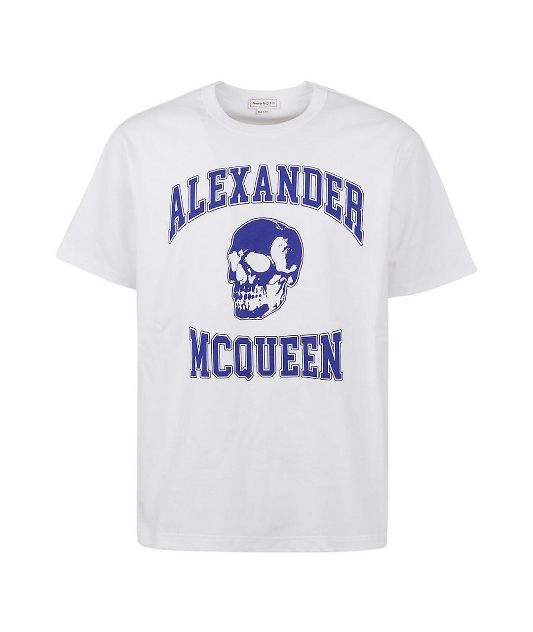 ALEXANDER MCQUEEN Белая хлопковая футболка, фото 1