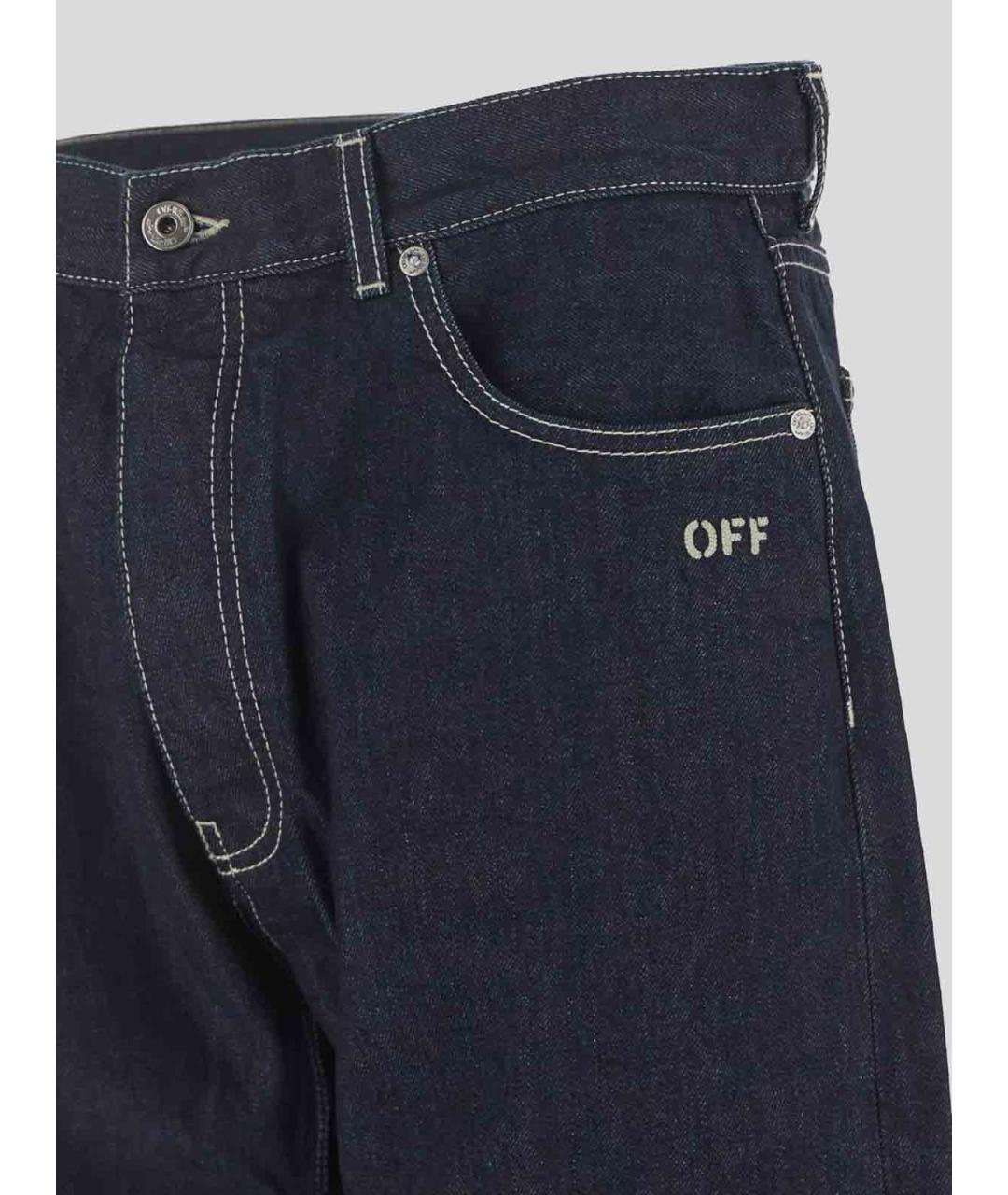 OFF-WHITE Синие хлопковые джинсы, фото 3