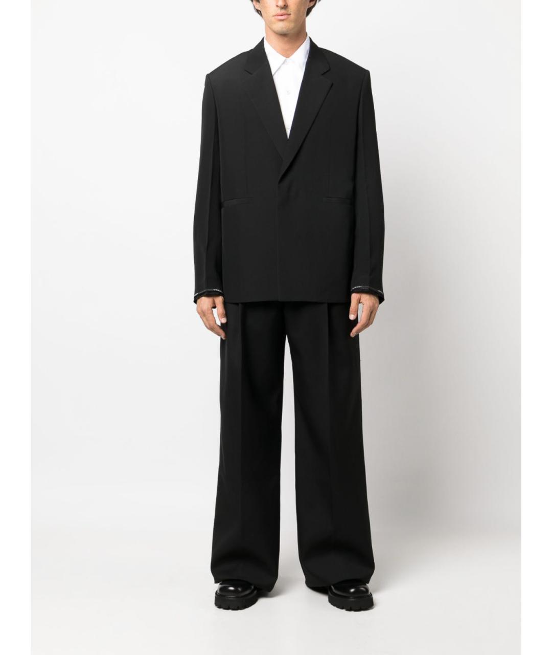 ALEXANDER MCQUEEN Черные шерстяные классические брюки, фото 2