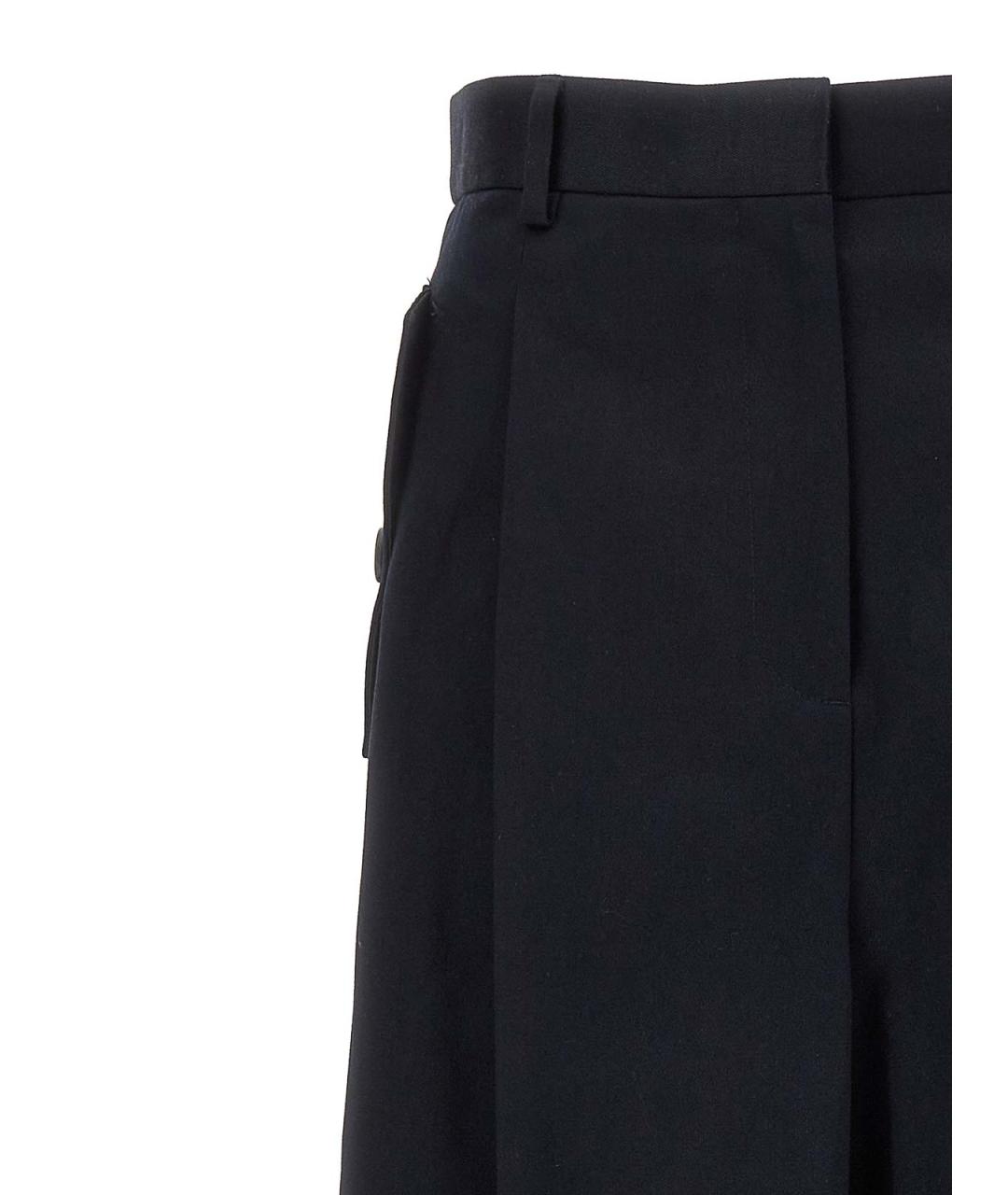 LANVIN Темно-синие хлопковые прямые брюки, фото 3