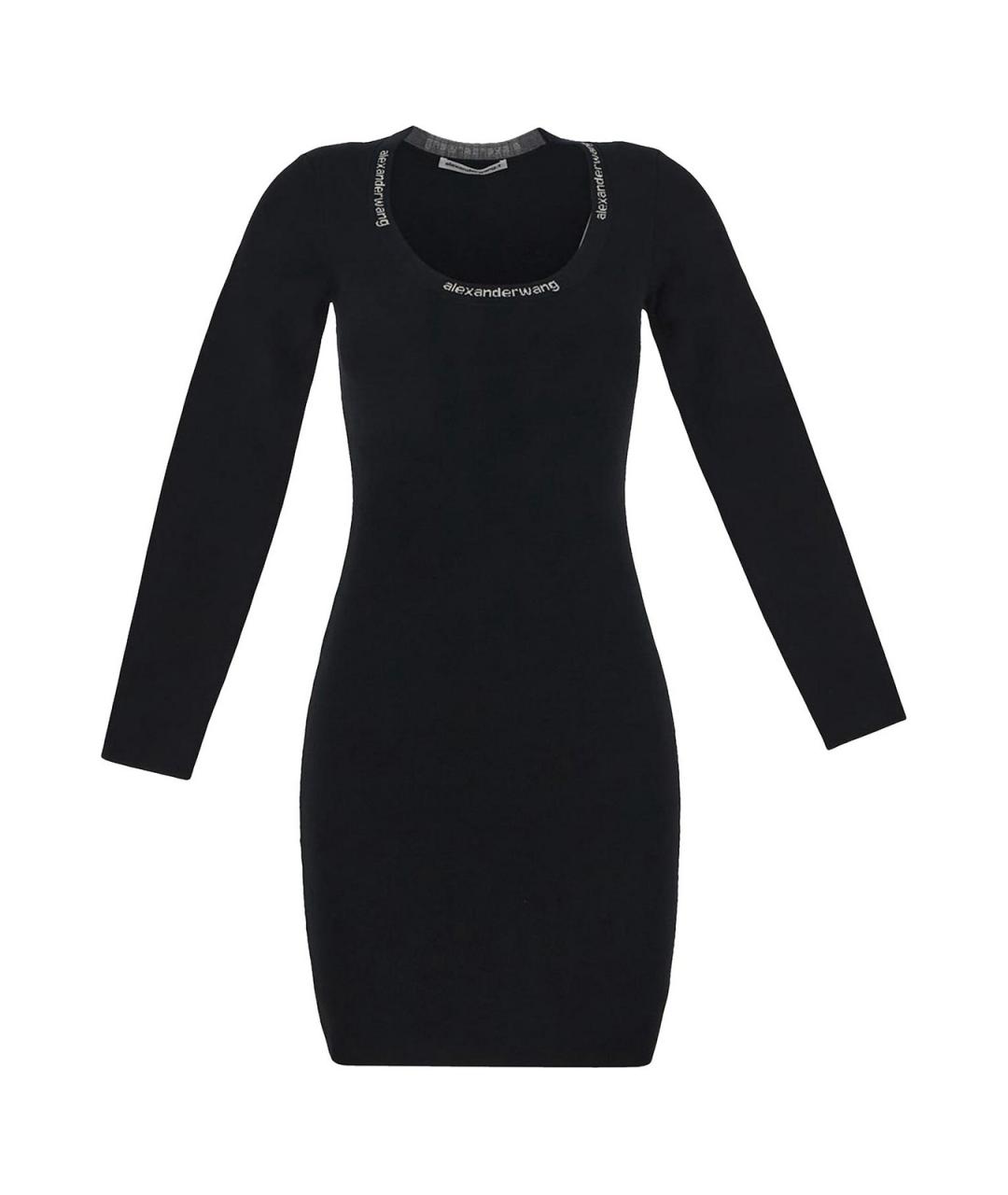 T BY ALEXANDER WANG Черное вискозное повседневное платье, фото 1