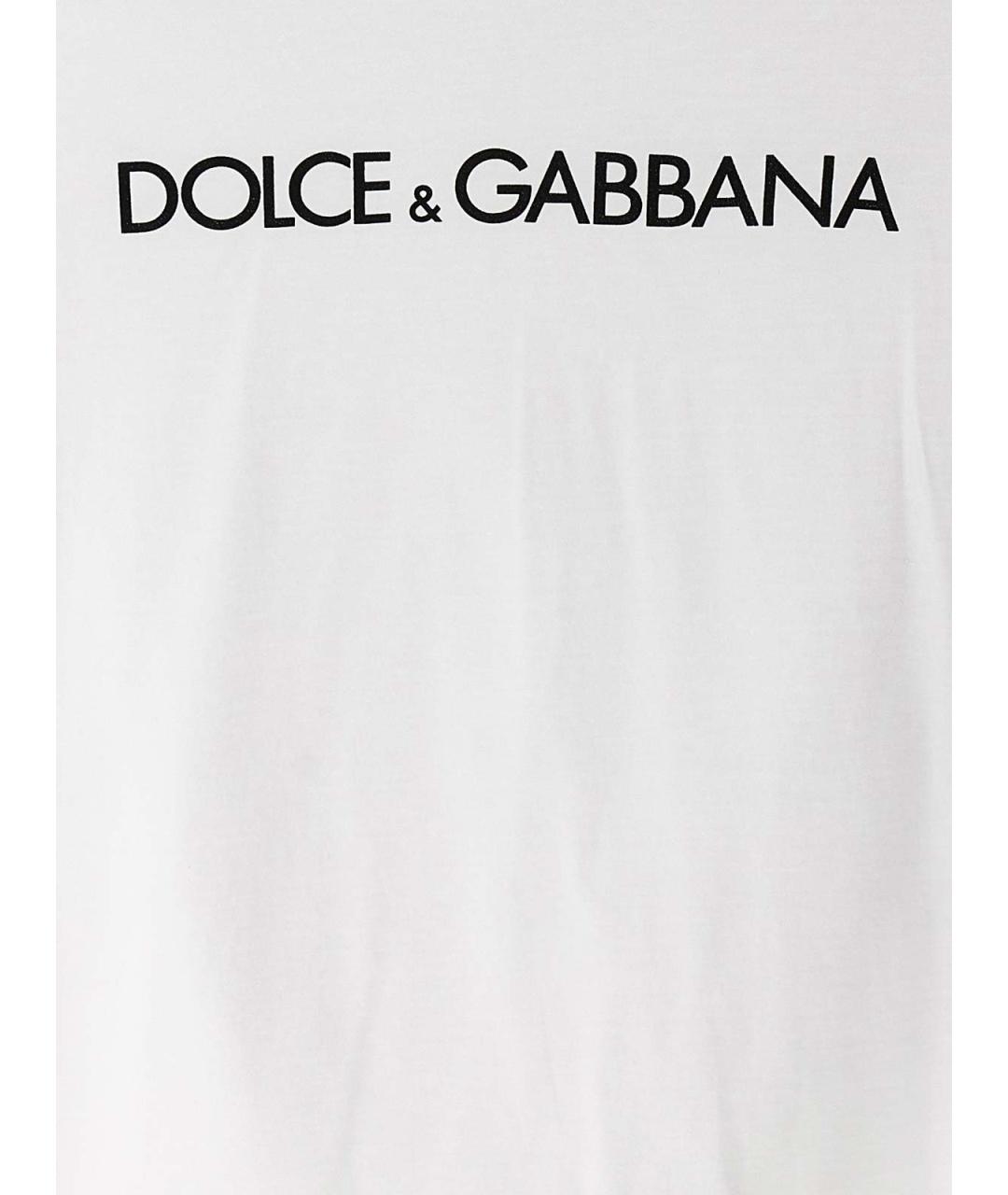 DOLCE&GABBANA Белая хлопковая футболка, фото 4
