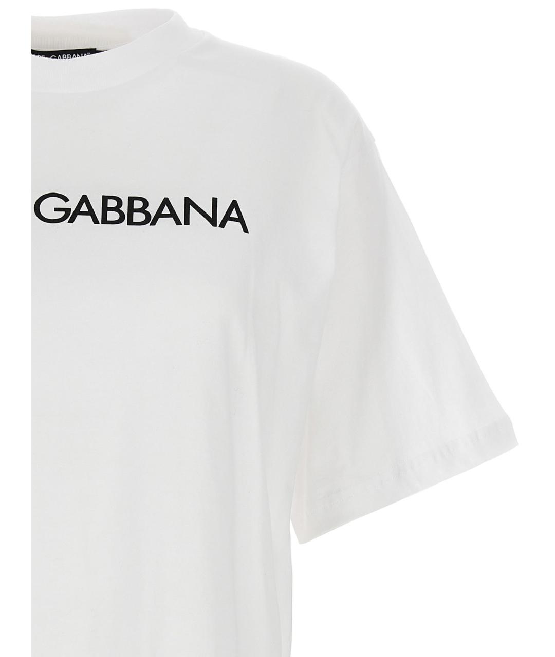 DOLCE&GABBANA Белая хлопковая футболка, фото 3