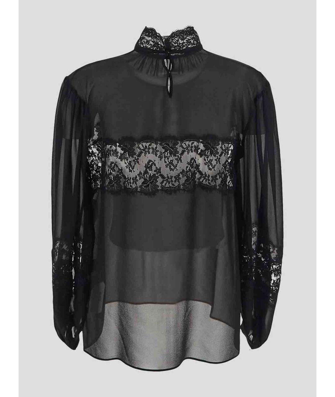 DOLCE&GABBANA Черная шелковая блузы, фото 2