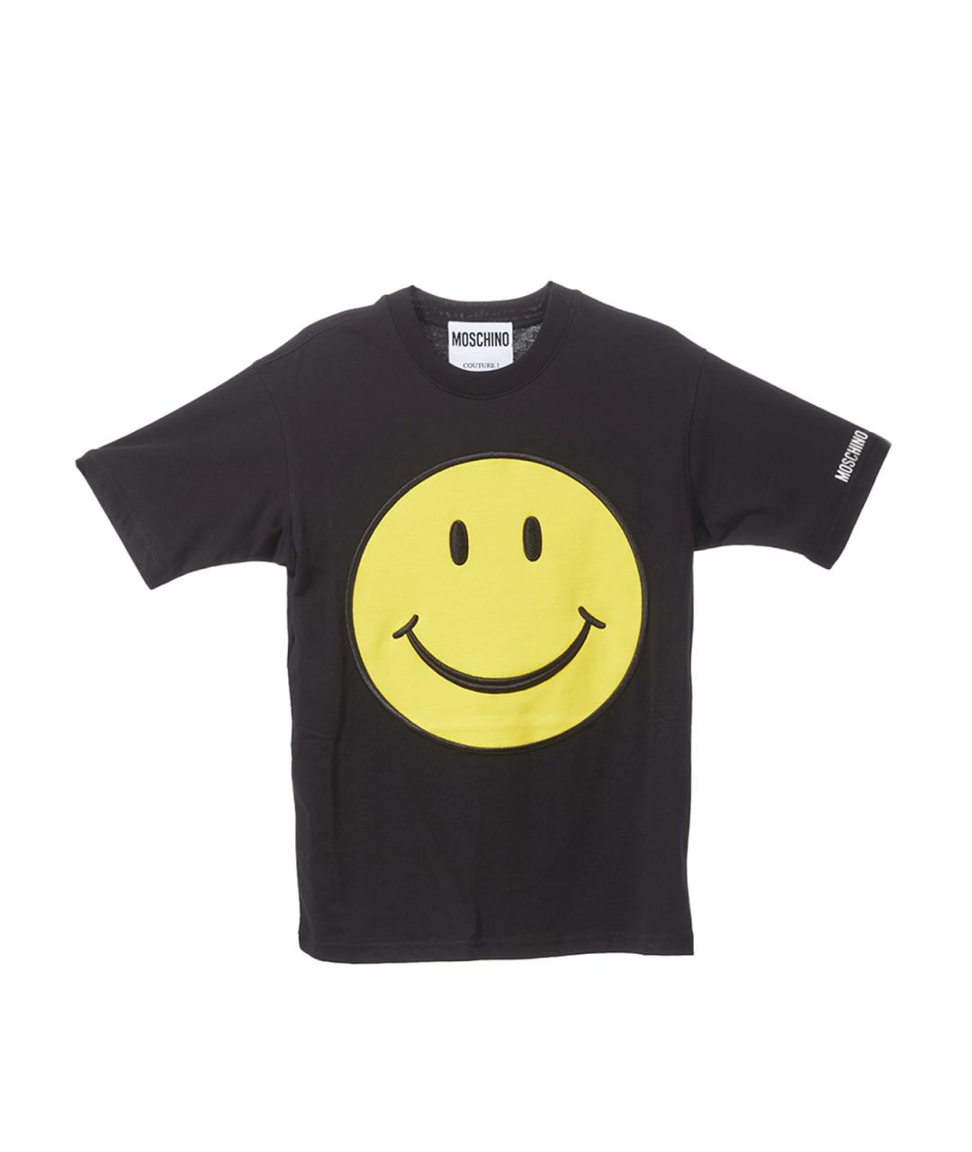 MOSCHINO Черная хлопковая футболка, фото 1