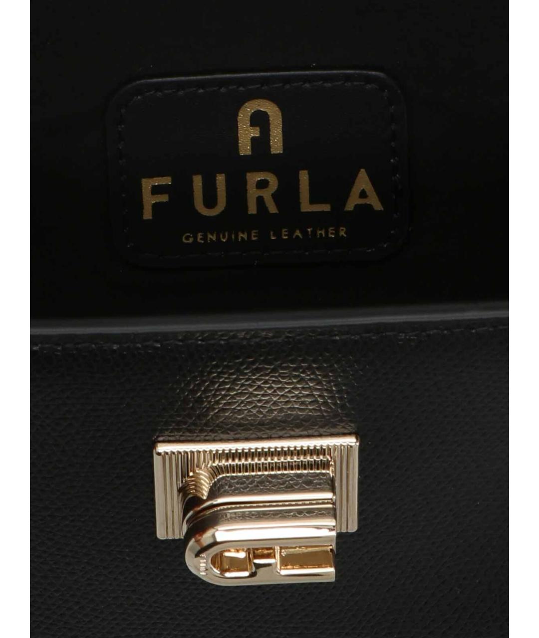 FURLA Черная кожаная сумка через плечо, фото 4