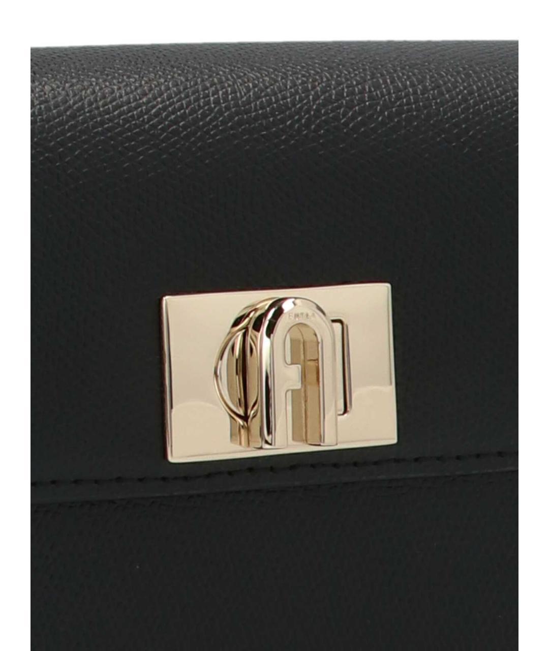 FURLA Черная кожаная сумка через плечо, фото 3