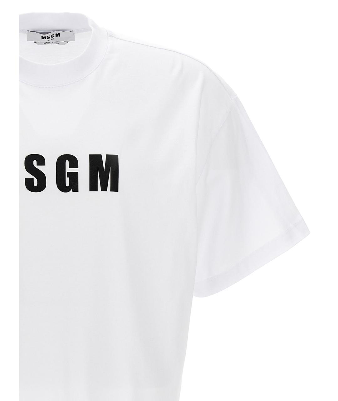 MSGM Белая хлопковая футболка, фото 3