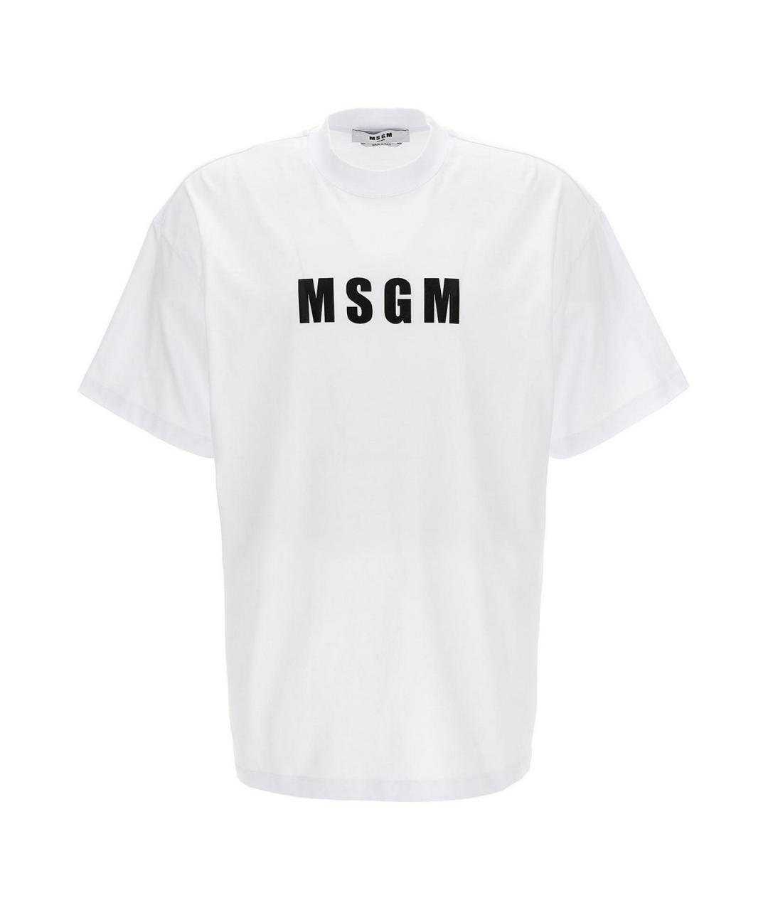 MSGM Белая хлопковая футболка, фото 1