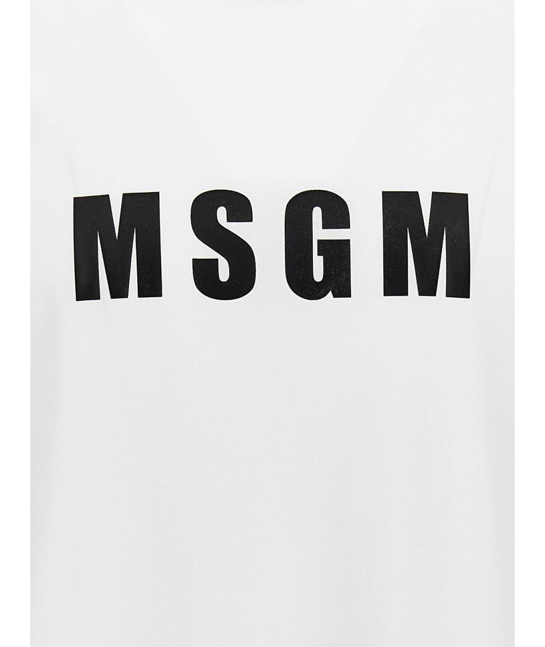MSGM Белая хлопковая футболка, фото 4