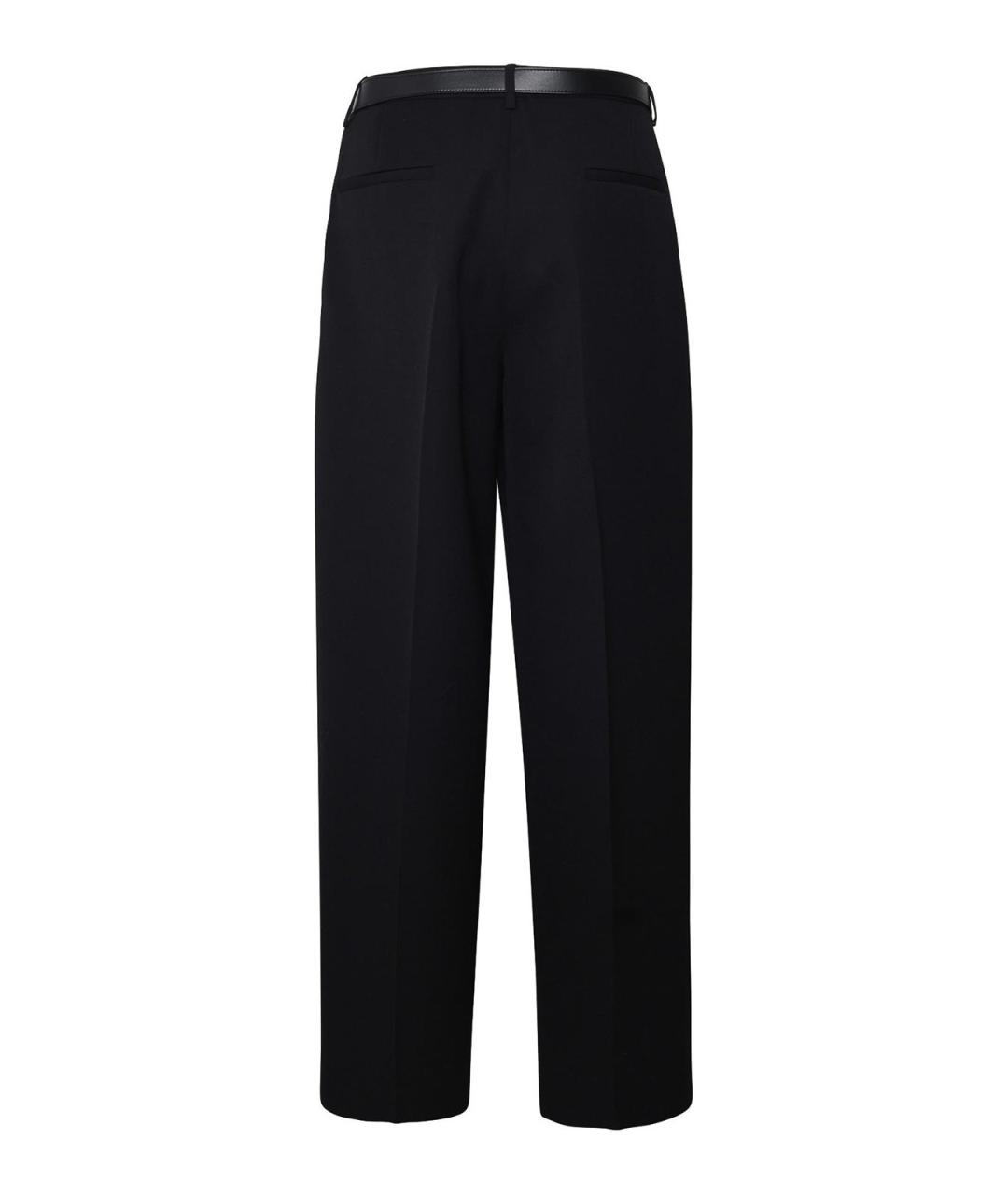 JIL SANDER Черные хлопковые прямые брюки, фото 2