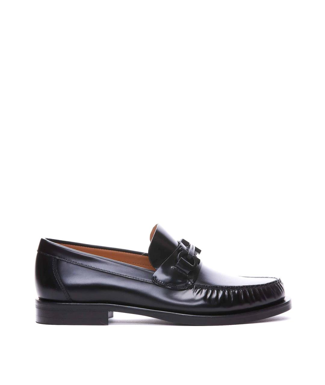 FERRAGAMO Черные кожаные лоферы, фото 1