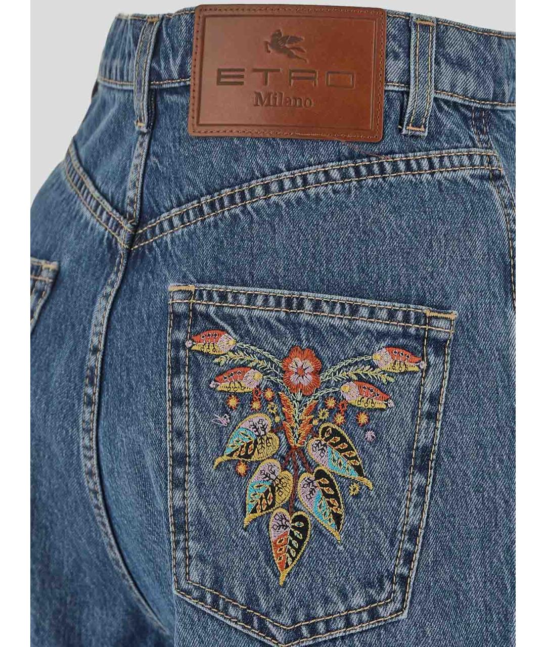 ETRO Синие хлопковые джинсы клеш, фото 3