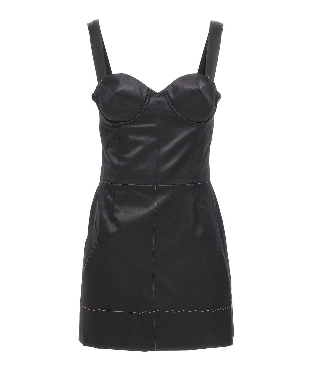 MAISON MARGIELA Черное шелковое повседневное платье, фото 1