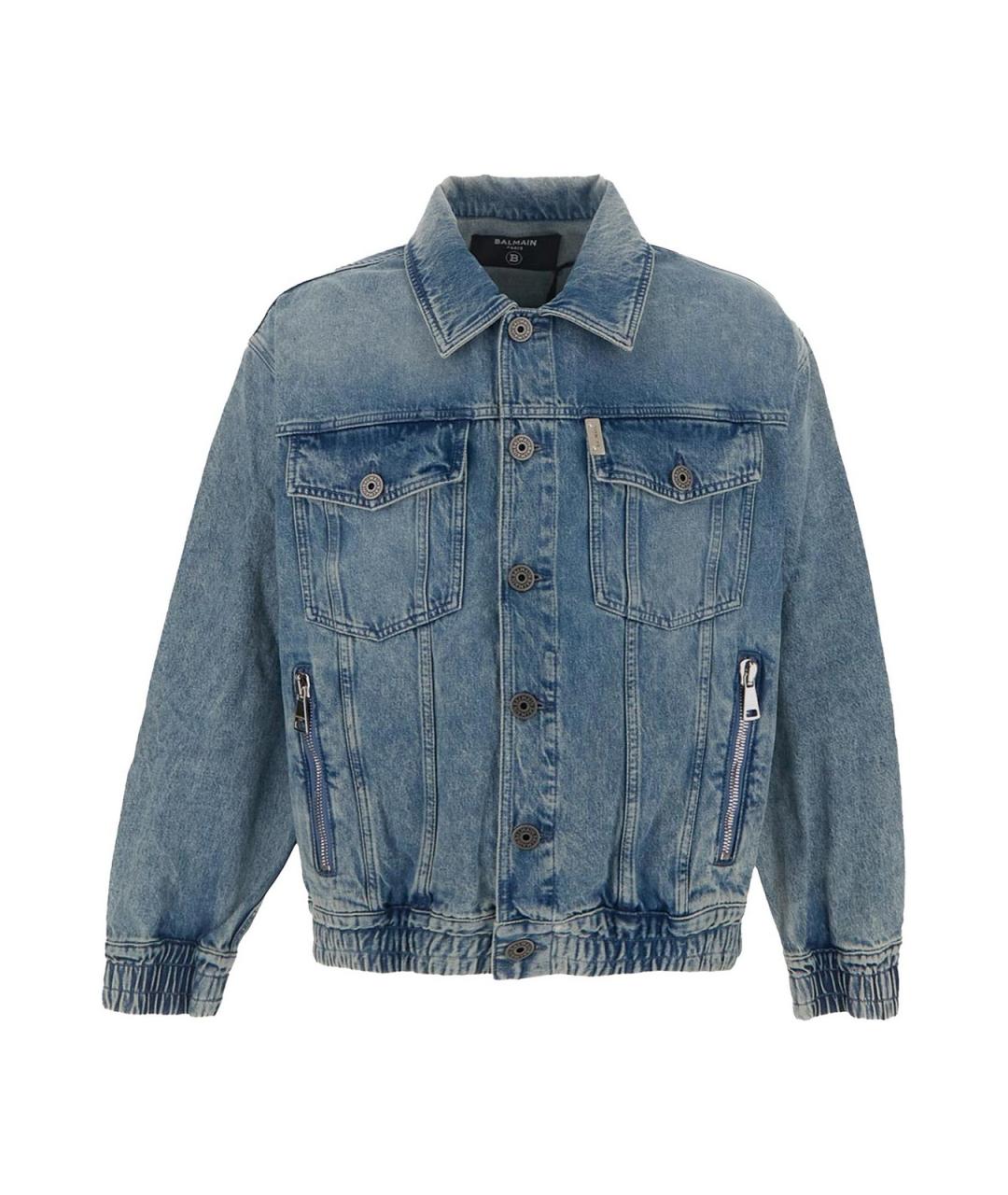 BALMAIN Синяя хлопковая куртка, фото 1