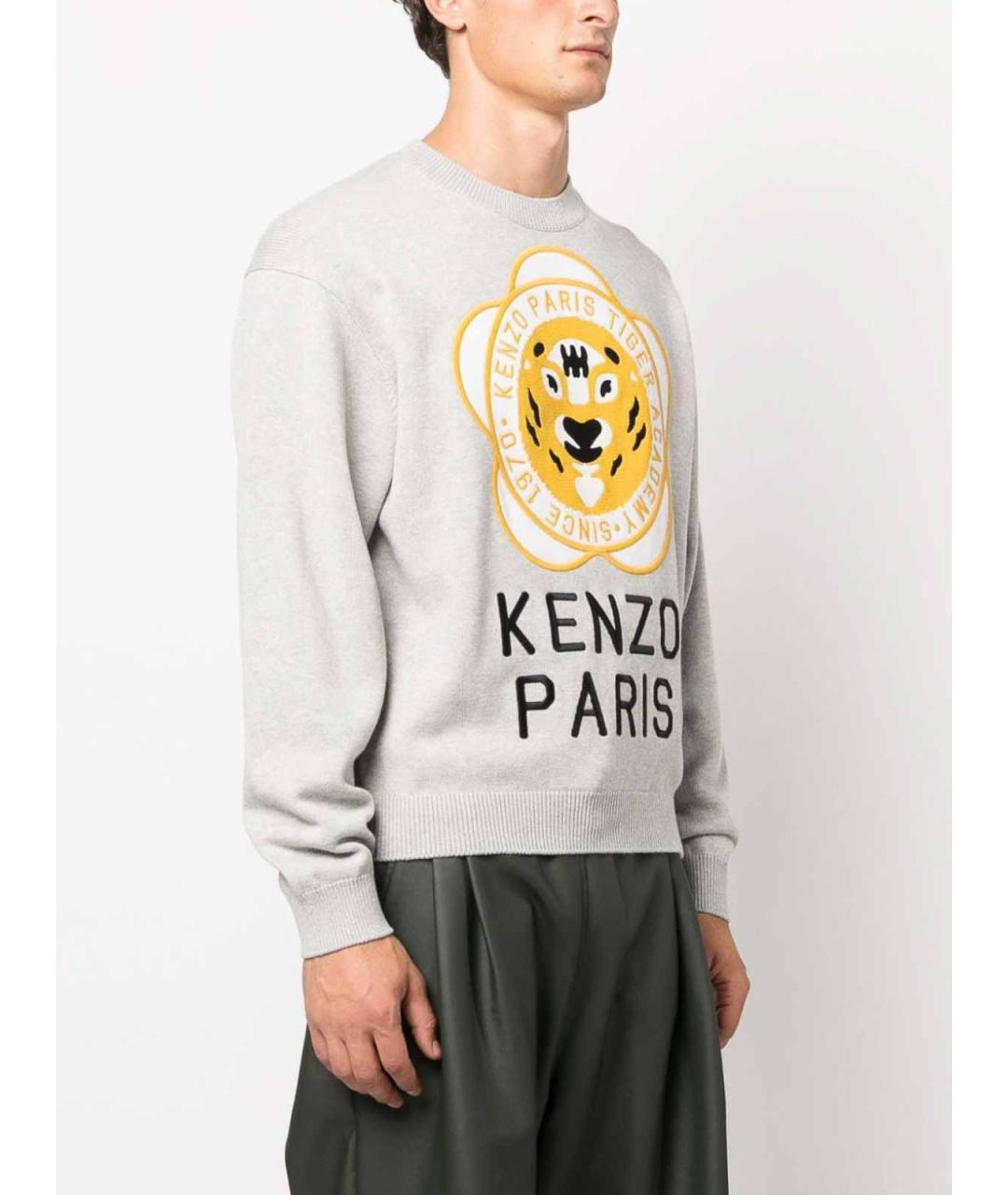 KENZO Серый шерстяной джемпер / свитер, фото 3