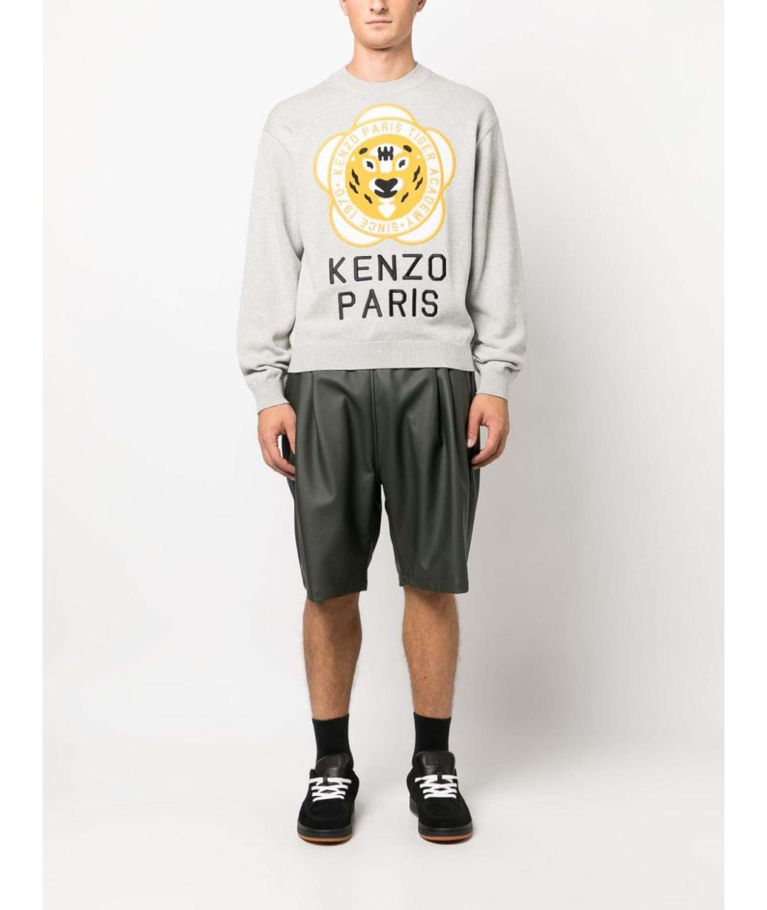 KENZO Серый шерстяной джемпер / свитер, фото 2
