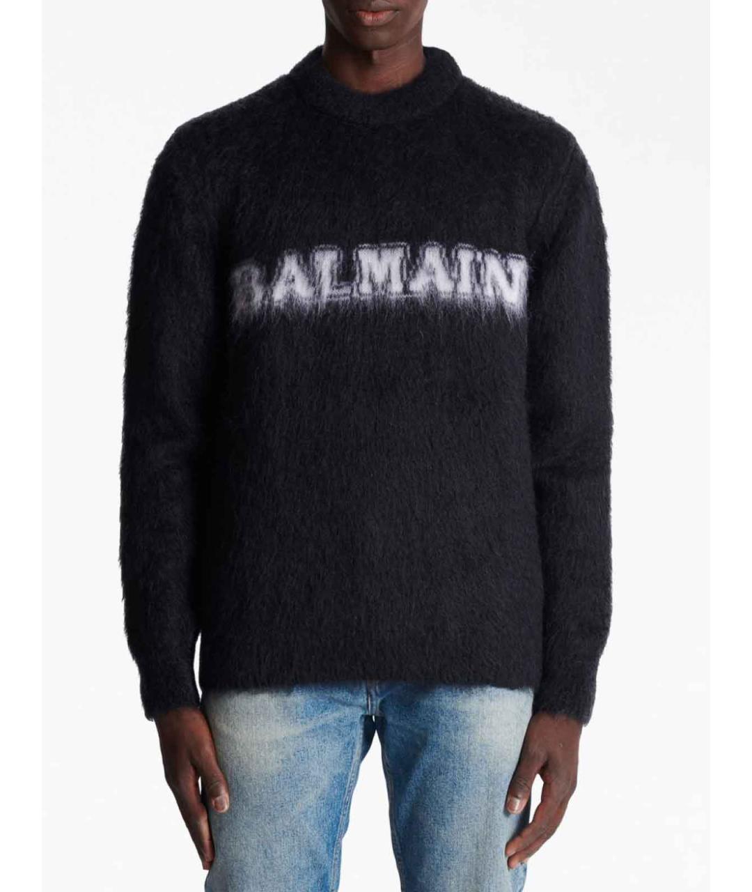BALMAIN Черный шерстяной джемпер / свитер, фото 3