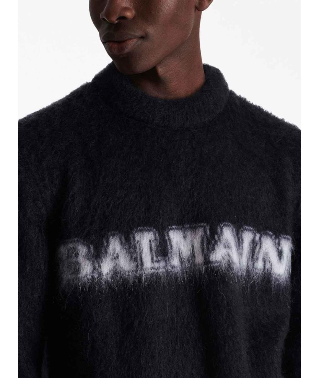 BALMAIN Черный шерстяной джемпер / свитер, фото 5