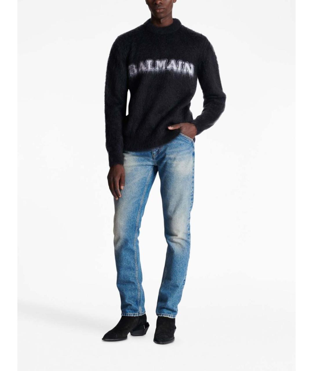 BALMAIN Черный шерстяной джемпер / свитер, фото 2