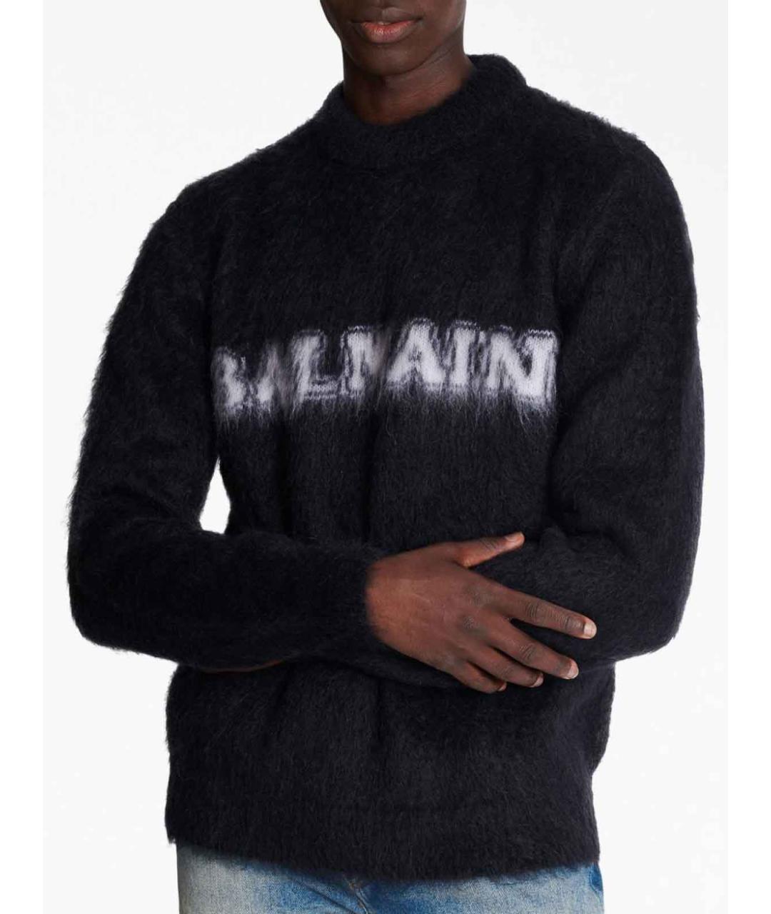 BALMAIN Черный шерстяной джемпер / свитер, фото 4