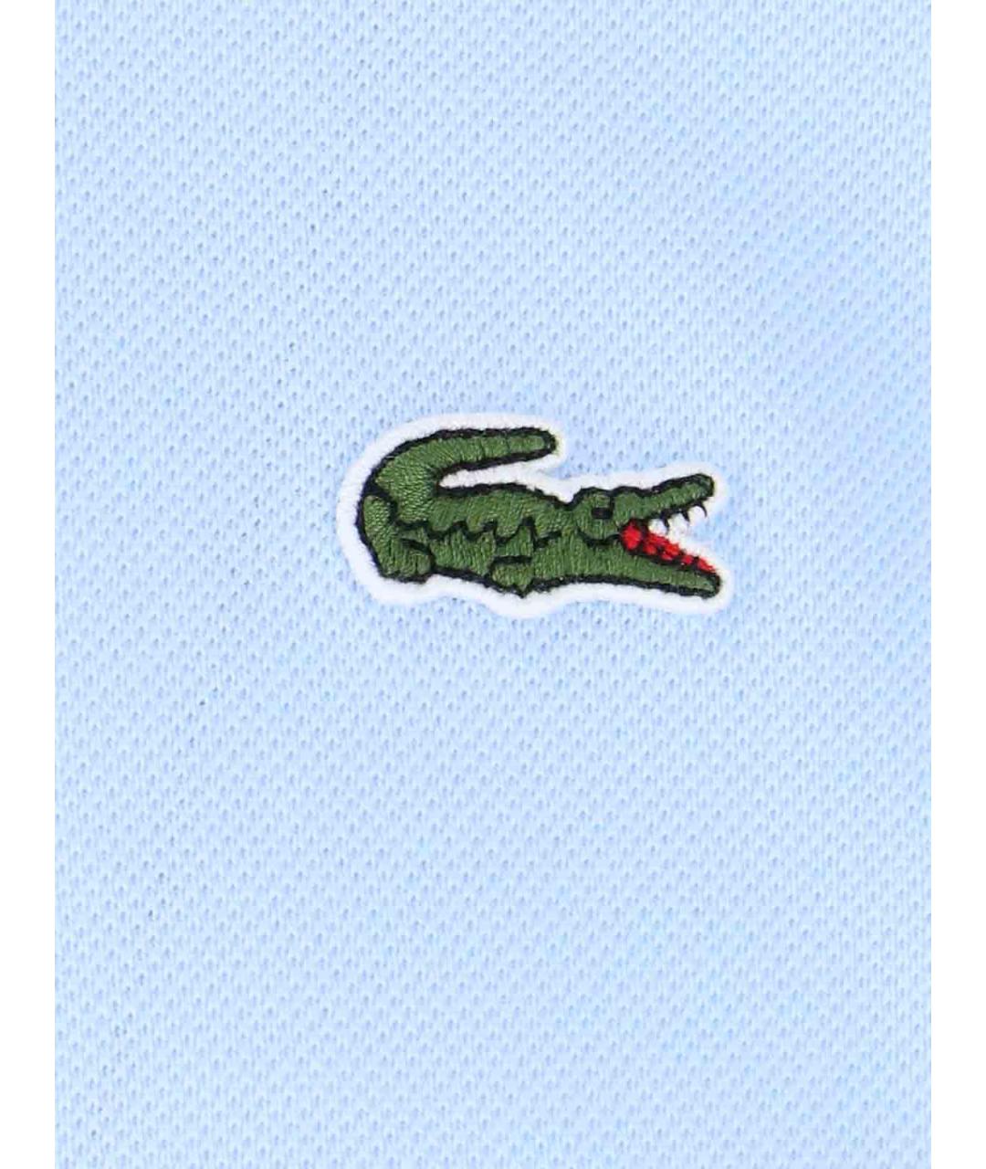 LACOSTE Голубое хлопковое поло с коротким рукавом, фото 4