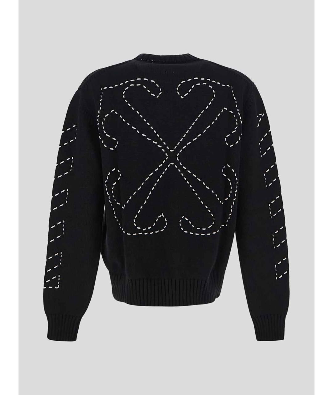 OFF-WHITE Черный хлопковый джемпер / свитер, фото 2