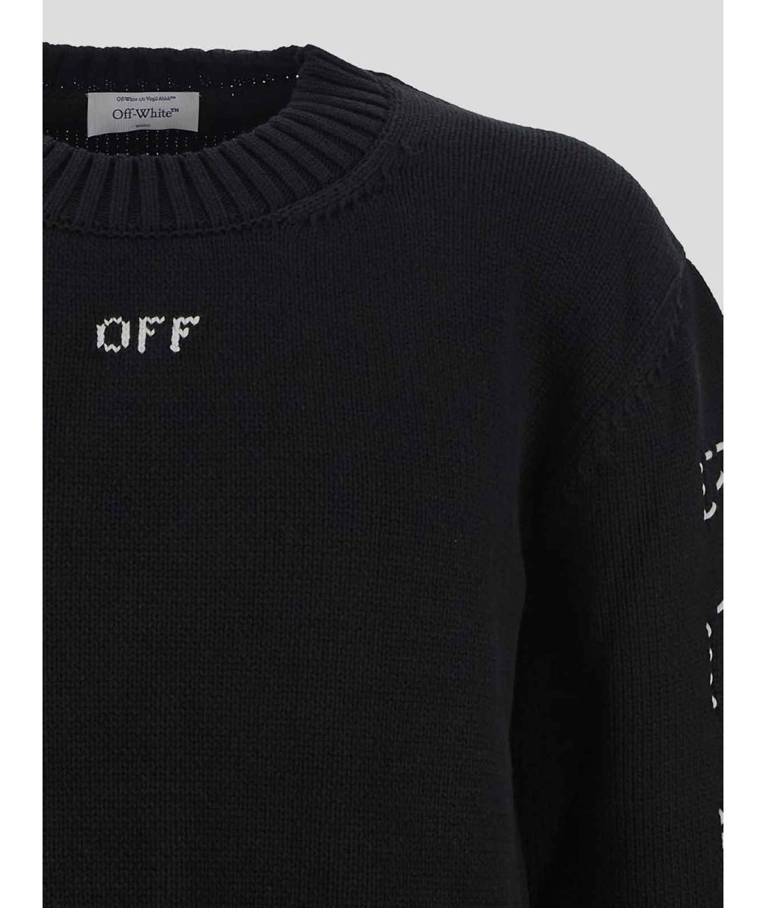 OFF-WHITE Черный хлопковый джемпер / свитер, фото 3