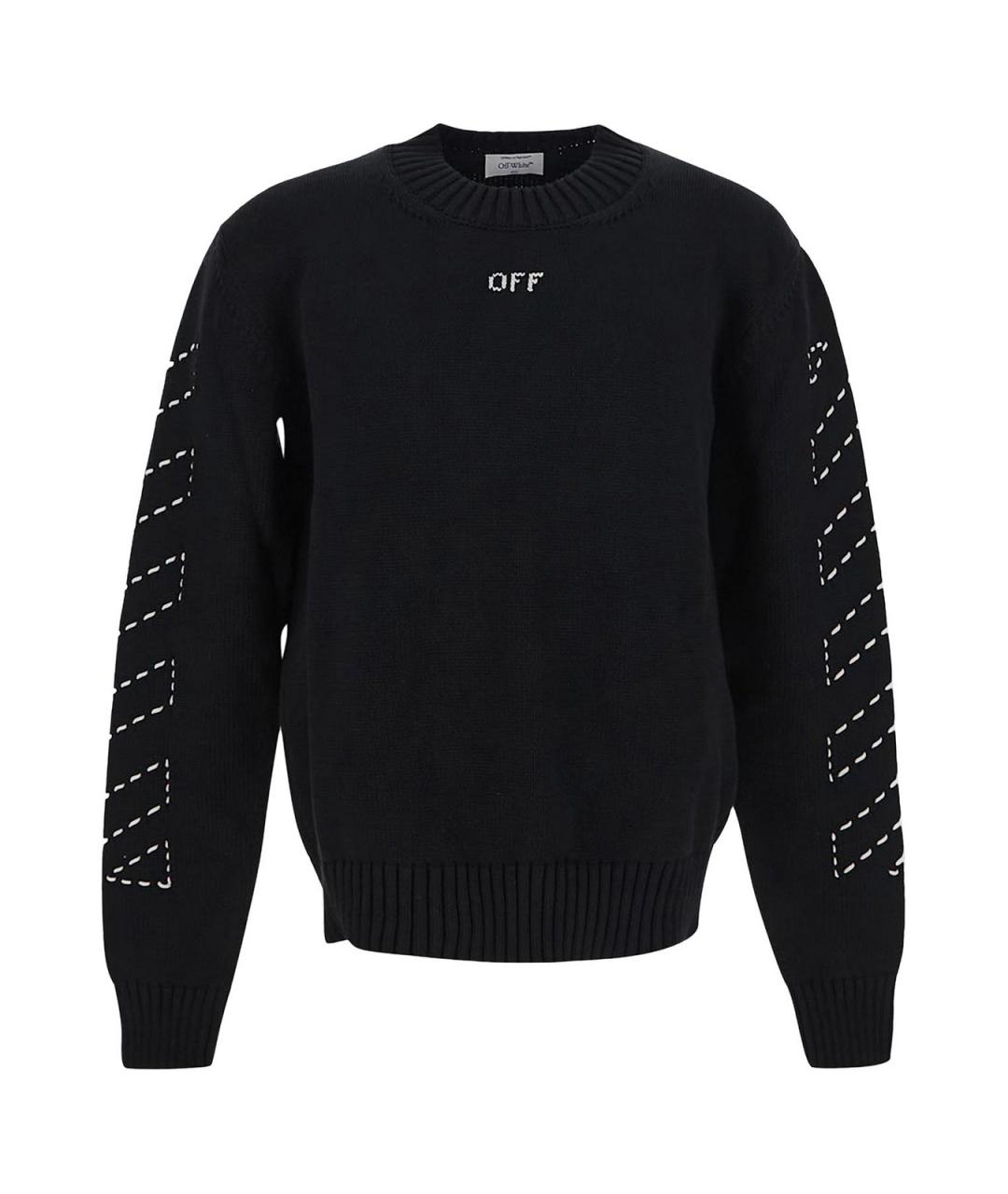 OFF-WHITE Черный хлопковый джемпер / свитер, фото 1