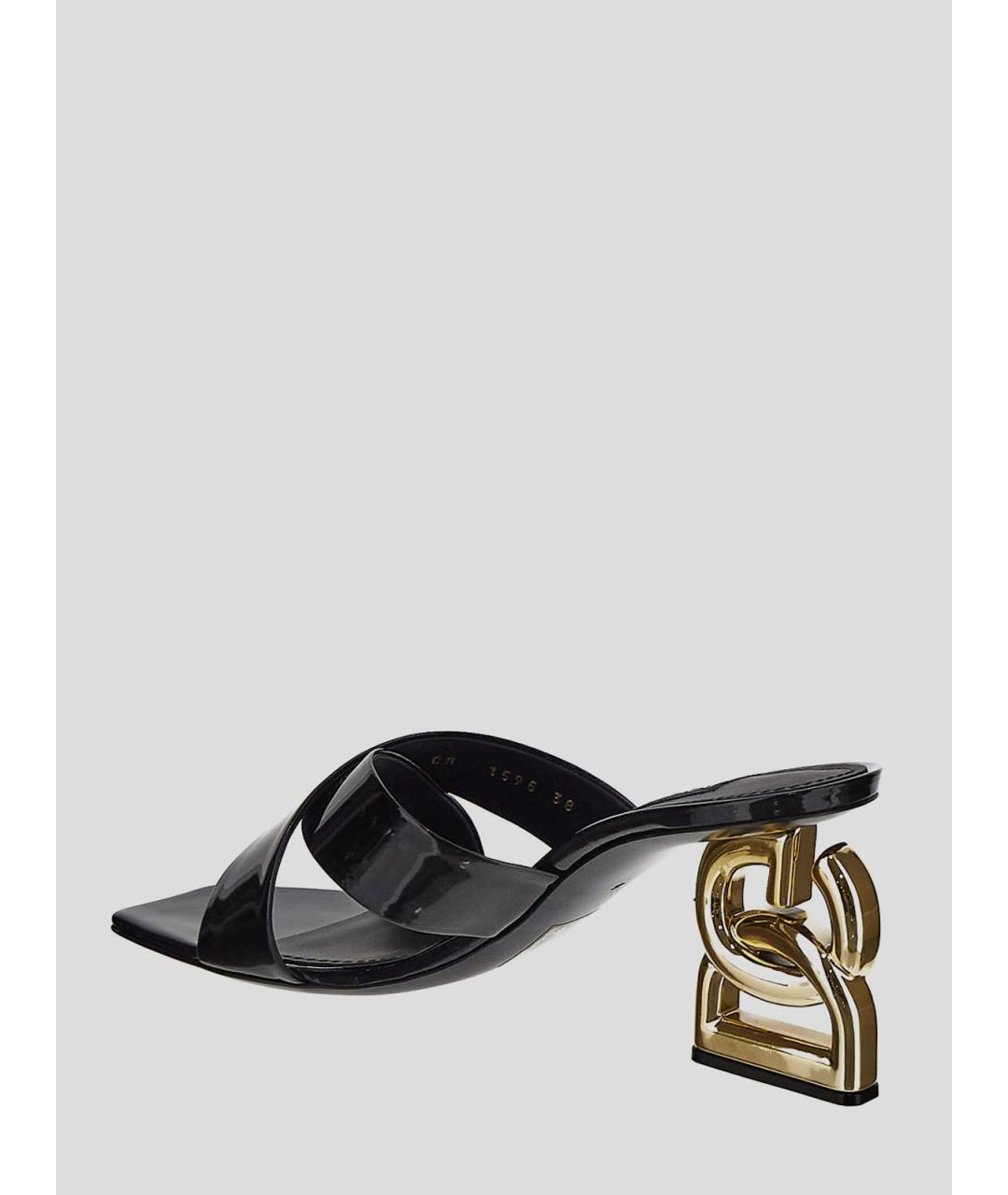 DOLCE&GABBANA Черные сандалии из лакированной кожи, фото 3