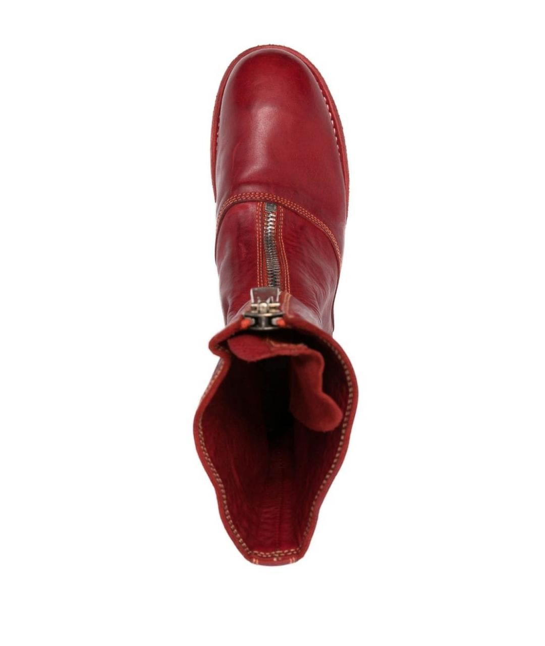 GUIDI Красные кожаные сапоги, фото 4