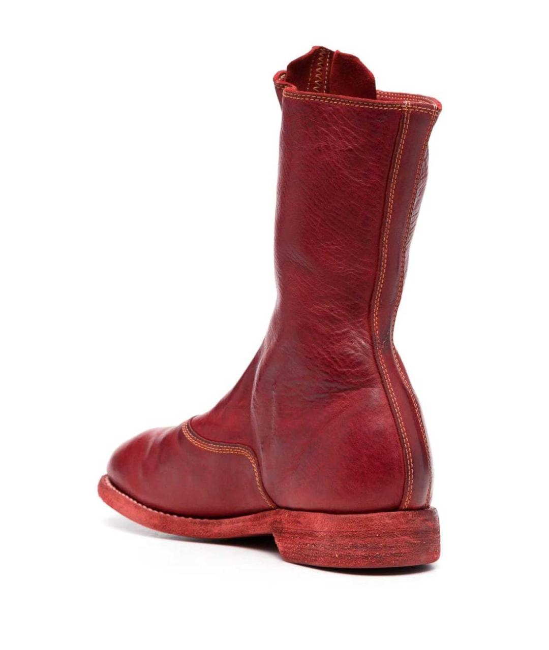 GUIDI Красные кожаные сапоги, фото 3