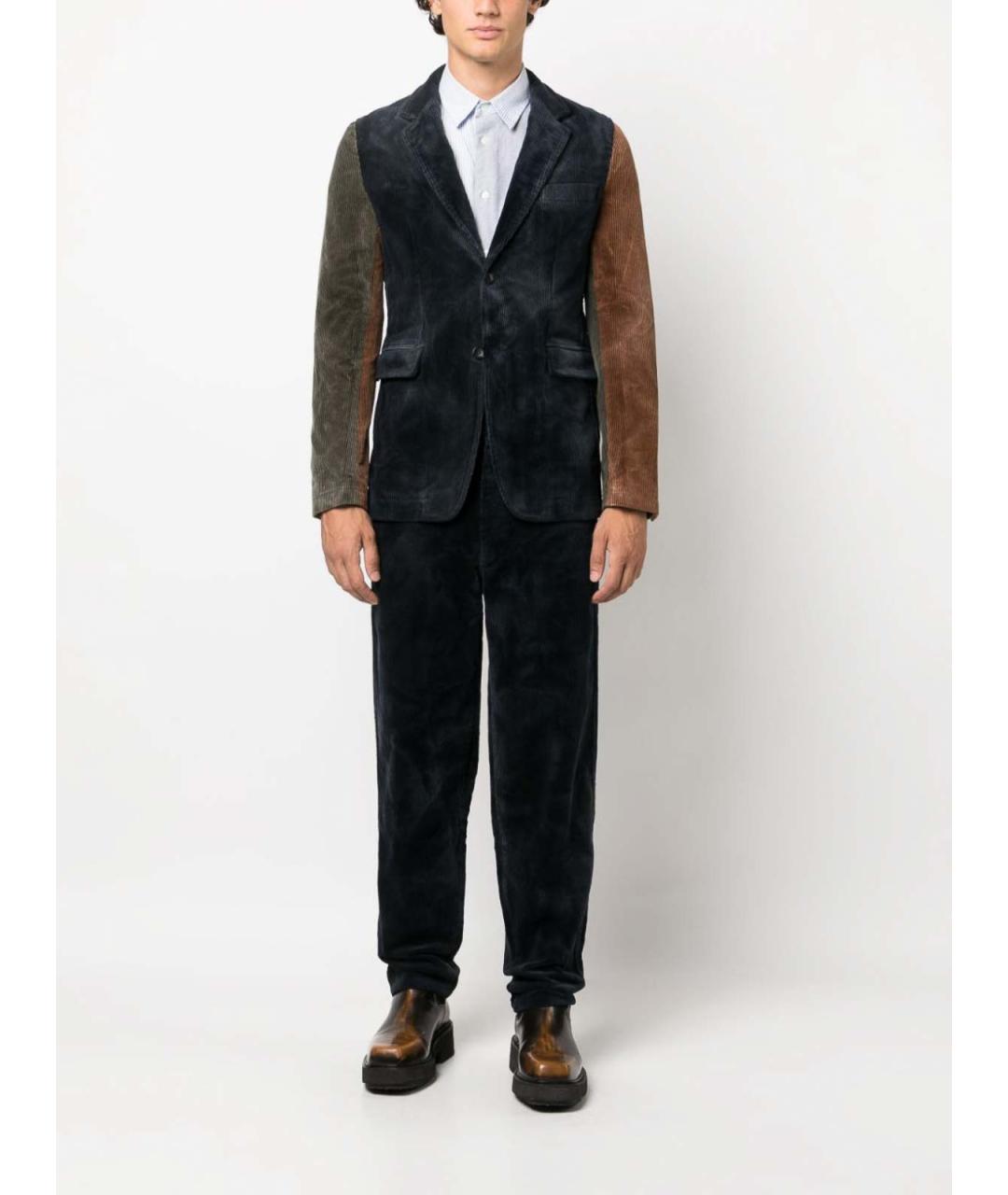 COMME DES GARÇONS Синие хлопковые повседневные брюки, фото 2